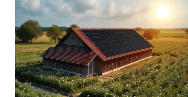 illustration ferme avec panneaux solaires
